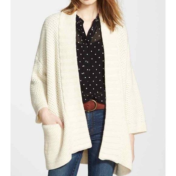 Madewell Cream Open-Front Cardigan - Picture 1 of 5